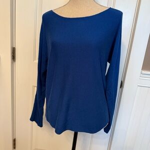 VINCE SWEATER BOAT NECK LONG SLEEVE DOLMAN ROYAL BLUE SIZE M